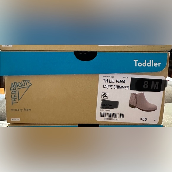 Thereabouts Girls Lil  Pima Taupe Shimmer Stacked Heel Booties NWT Various Si… - Picture 7 of 7